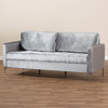 Baxton Studio Clara Modern Grey Velvet Upholstered 3-Seater Sofa 150-8345
